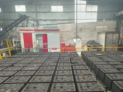Automatic Claygreen sand moulding production line Horizontal Flaskless Molding Machine (24)vns