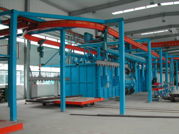 Pass through monorail shot blasting machine  Catenary suspension shot blasting machine (19)7de