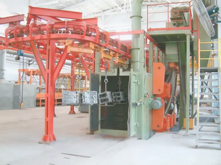 Pass through monorail shot blasting machine  Catenary suspension shot blasting machine (22)kz5