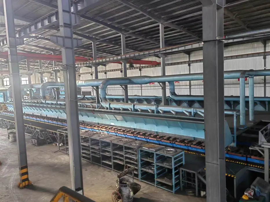Automatic Claygreen sand moulding production line Horizontal Flaskless Molding Machine (27)5dp