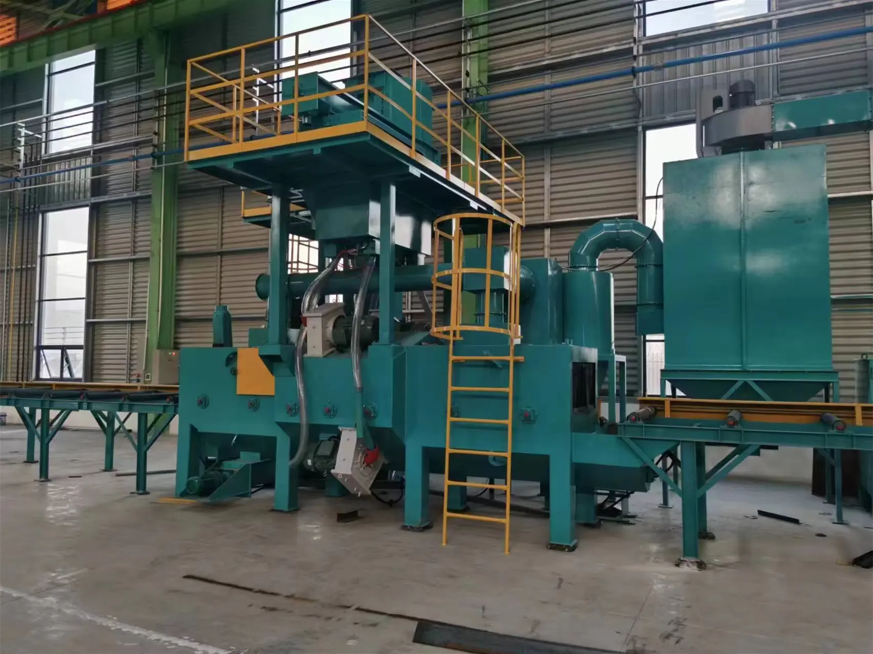 Automatic Pass Through Type Shot Blasting Machine/ H Beam Roller Conveyor Shot Blasting Machine