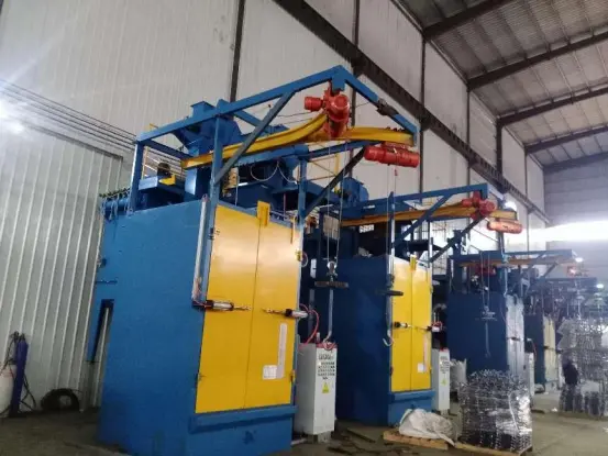Q37 Automatic Hook Shot Blasting Machine For Cleaning Metal Surface Y Shape Hanger Shot Blasting Machine Shot Peening Machine