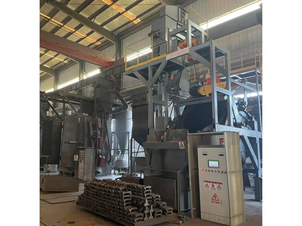 Tiltling Drum Shot Blasting Machine Automatic loading Rotary drum Shot Blasting Machine  Inclined (7).jpg
