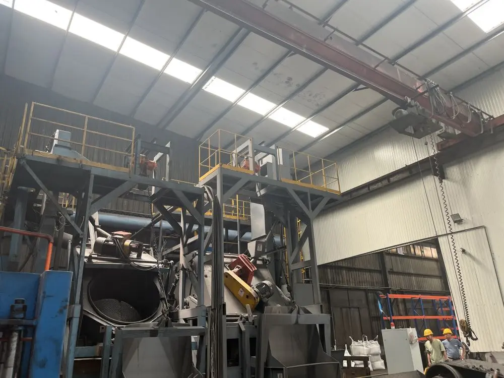 Tiltling Drum Shot Blasting Machine Automatic loading Rotary drum Shot Blasting Machine  (7)