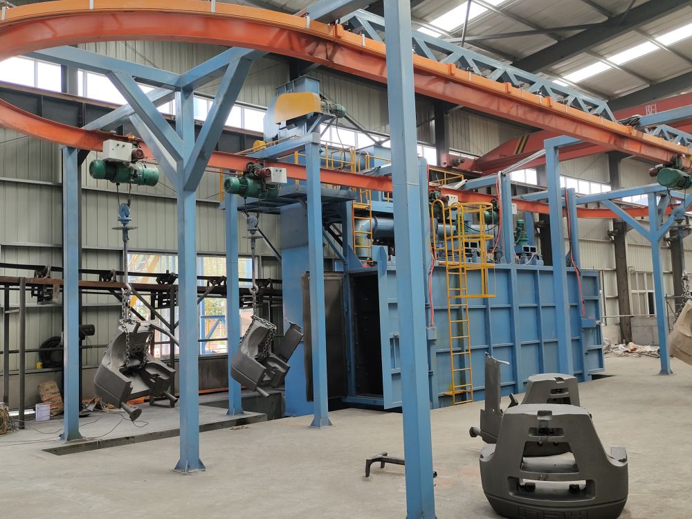 Pass through monorail shot blasting machine / Catenary suspension shot blasting machine