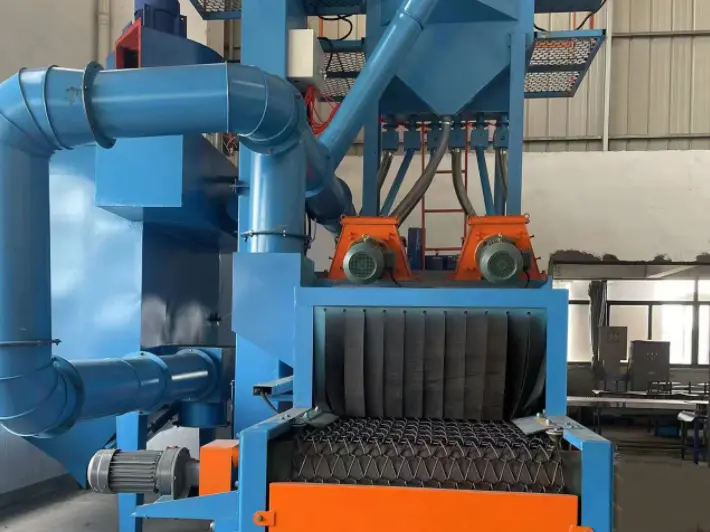 Mesh Belt Shot Blasting Machine provide high volume production and cost effective performance for deburring, cleani (5)kkg