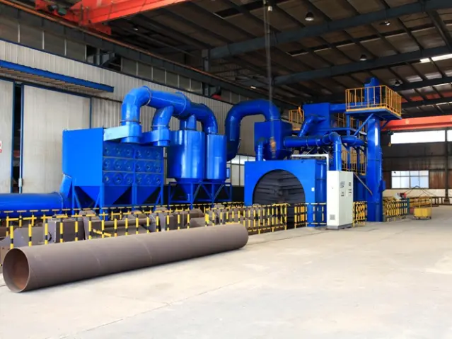 Steel Pipe shot blasting machine  Pipe shot blaster  Pipes Auto Blasting Machine for Pipe External (17)hv4