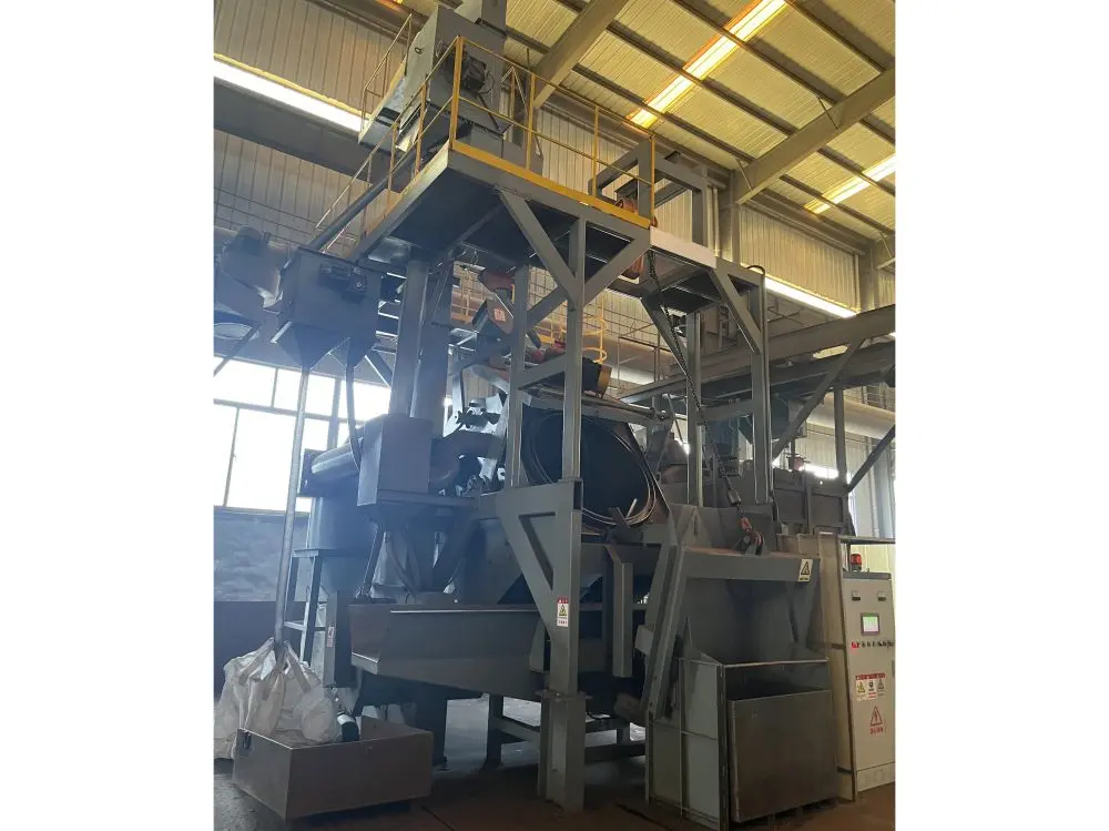 Tiltling Drum Shot Blasting Machine Automatic loading Rotary drum Shot Blasting Machine  Inclined.jpg