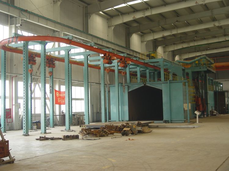 Pass through monorail shot blasting machine  Catenary suspension shot blasting machine (22)tsu