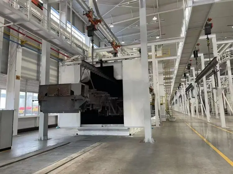 Pass through monorail shot blasting machine  Catenary suspension shot blasting machine (20)y0i