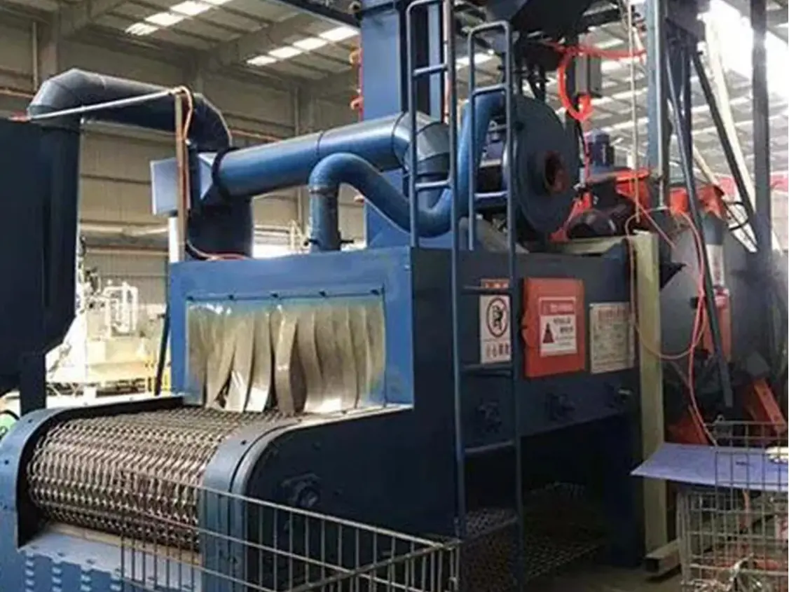 Mesh Belt Shot Blasting Machine provide high volume production and cost effective performance for deburring, cleani (7)khf