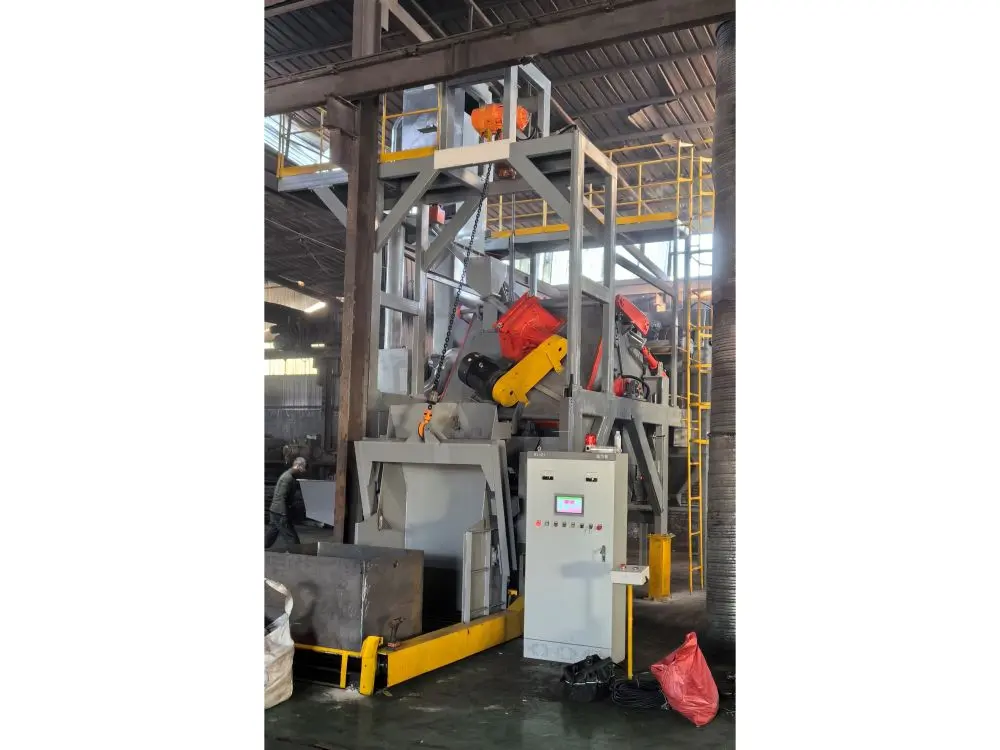 Tiltling Drum Shot Blasting Machine Automatic loading Rotary drum Shot Blasting Machine  Inclined (8).jpg